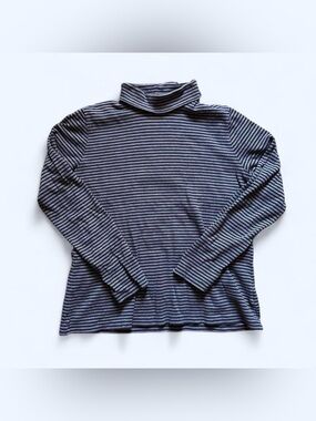 Women’s Black Stripe Turtleneck Long Sleeve